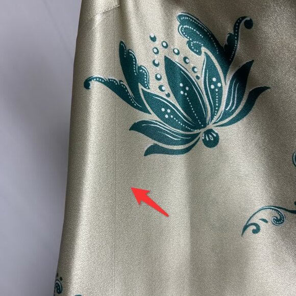 REFORMATION Frankie Silk Dress - Sage Border in size 6 - Picture 7 of 7